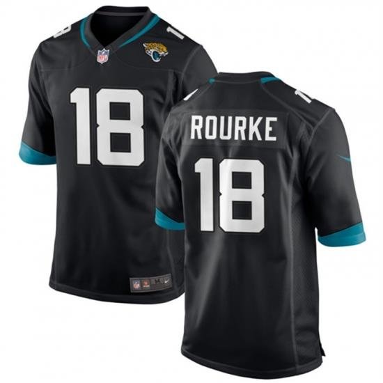 Men Jacksonville Jaguars 18 Nathan Rourke Black Stitched Game Jersey