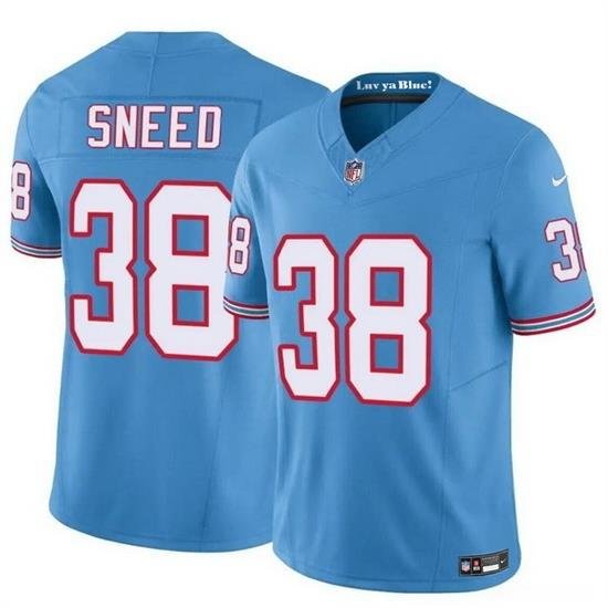 Men Tennessee Titans 38 L Jarius Sneed Blue 2024 F U S E  Throwback Vapor Limited Stitched Football Jersey