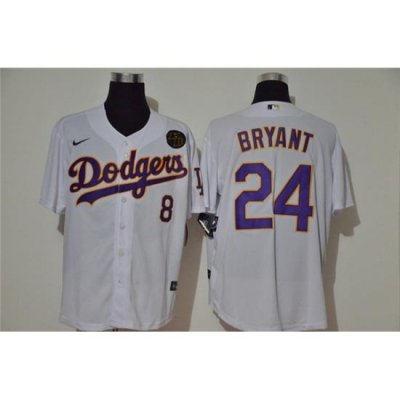 Dodgers 24 Kobe Bryant White 2020 Nike KB Cool Base Jerseys