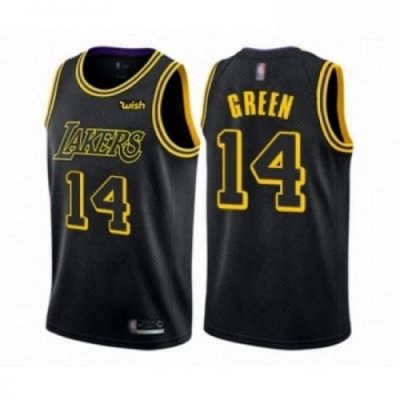 Mens Los Angeles Lakers 14 Danny Green Authentic Black City Edition Basketball Jersey