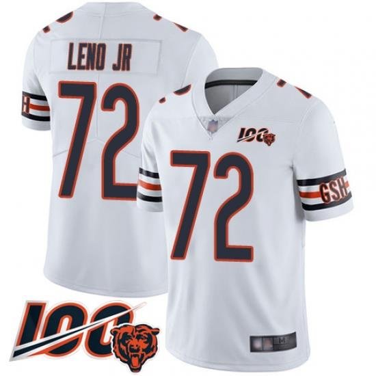 Men Chicago Bears 72 Charles Leno White Vapor Untouchable Limited Player 100th Season Football Jersey