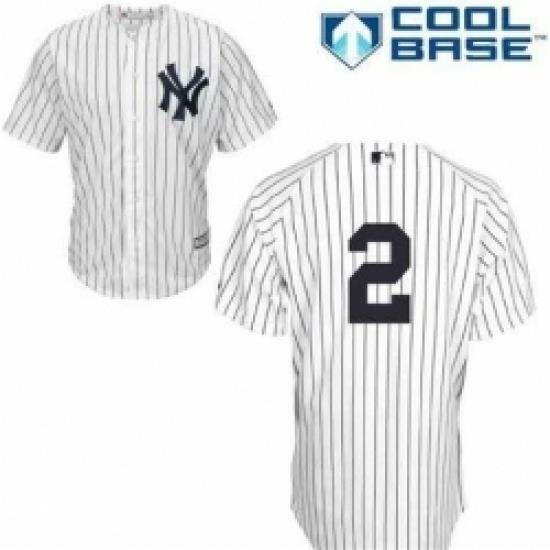 Youth Majestic NeW York Yankees 2 Derek Jeter No Name On Back MLB Jerseys