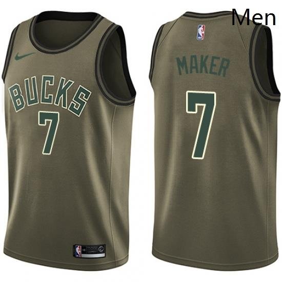 Mens Nike Milwaukee Bucks 7 Thon Maker Swingman Green Salute to Service NBA Jersey