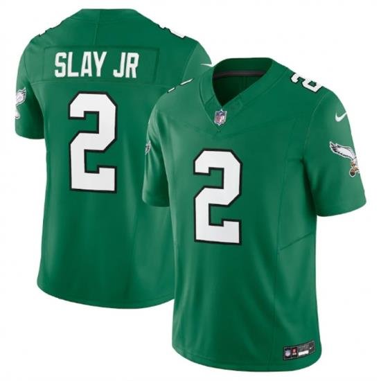 Men Philadelphia Eagles 2 Darius Slay JR Green 2023 F U S E  Vapor Untouchable Stitched Football Jersey