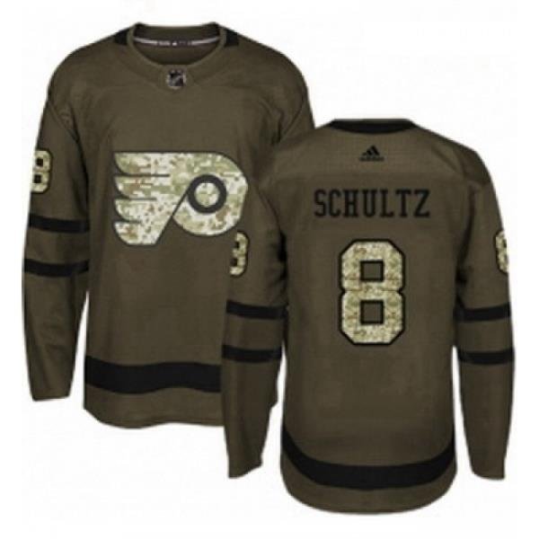 Youth Adidas Philadelphia Flyers 8 Dave Schultz Authentic Green Salute to Service NHL Jersey