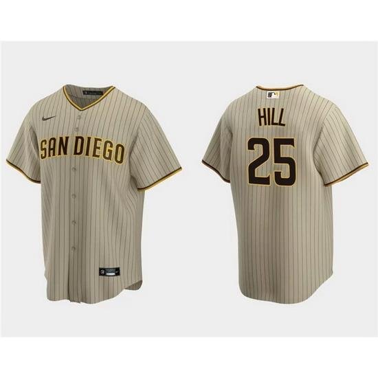 Men San Diego Padres 25 Tim Hill Tan Cool Base Stitched Jersey