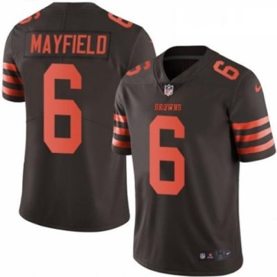 Mens Nike Cleveland BroWns 6 Baker Mayfield Limited BroWn Rush Vapor Untouchable NFL Jersey