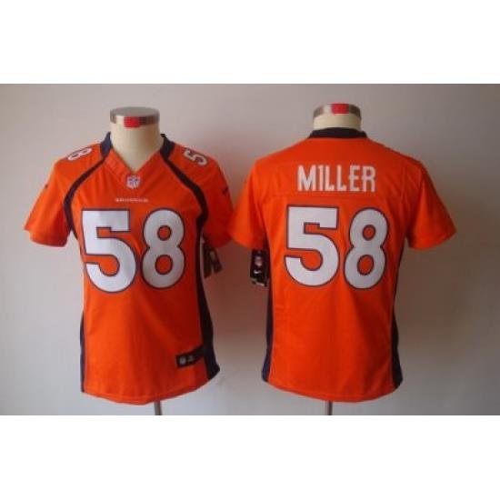 Women Nike Denver Broncos 58 Miller Orange[Women's NIKE LIMITED Jersey]