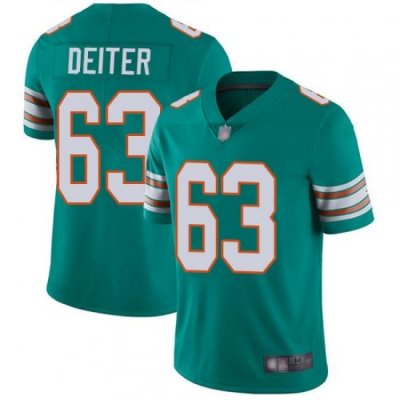 Dolphins 63 Michael Deiter Aqua Green Alternate Men Stitched Football Vapor Untouchable Limited Jersey