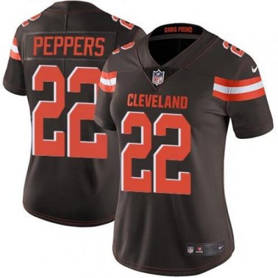 Nike Browns #22 Jabrill Peppers Brown Team Color Womens Stitched NFL Vapor Untouchable Limited Jersey