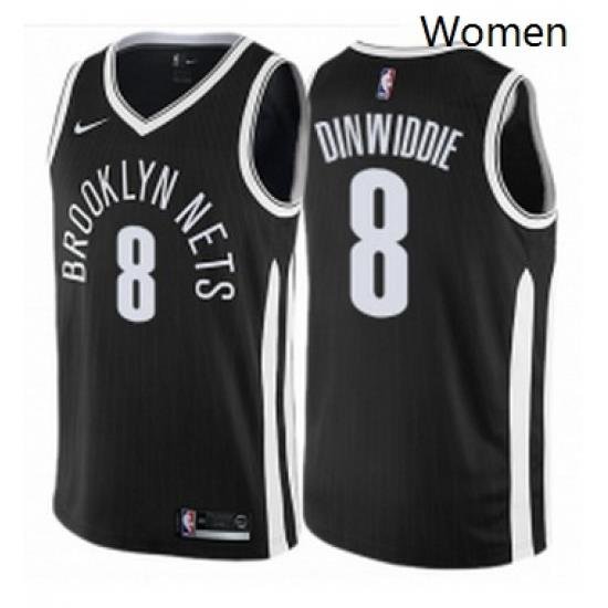 Womens Nike Brooklyn Nets 8 Spencer Dinwiddie Swingman Black NBA Jersey City Edition