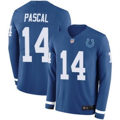 Men Zach Pascal Limited Jersey 14 Football Indianapolis Colts Blue Therma Long