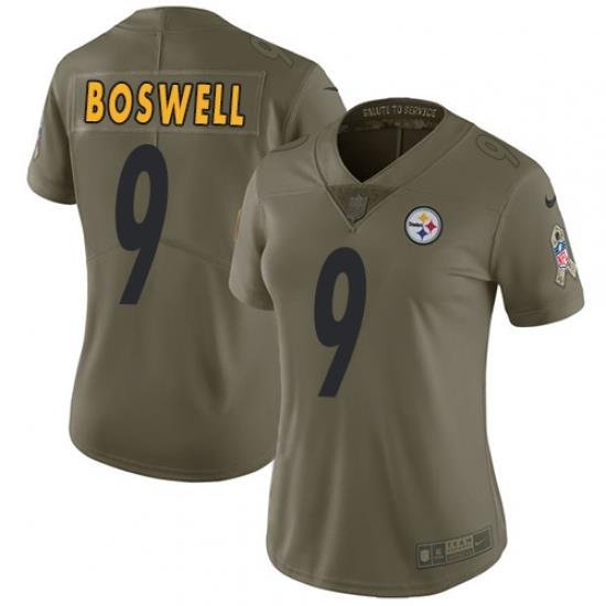 Nike Steelers #9 Chris Boswell Olive Womens Stitched NFL Limited 2017 Salute to Service Jersey