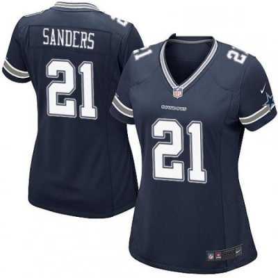 Womens Nike Dallas CoWboys 21 Deion Sanders Game Navy Blue Team Color NFL Jersey