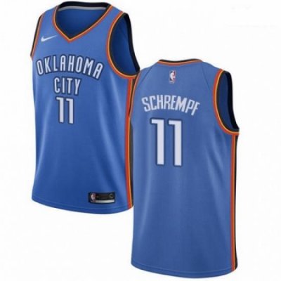 Mens Nike Oklahoma City Thunder 11 Detlef Schrempf Swingman Royal Blue Road NBA Jersey Icon Edition