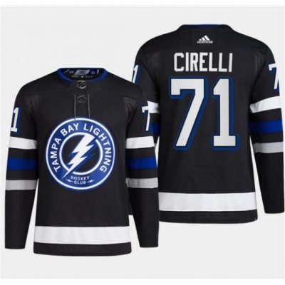 Men's Tampa Bay Lightning #71 Anthony Cirelli Black 2024 Stadium Series Stitched Jersey