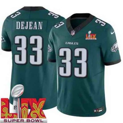 Youth Philadelphia Eagles Cooper DeJean #33 Green 2024 2025 Super Bowl LIX F U S E Stitched NFL Jersey