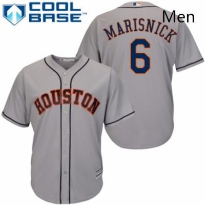 Mens Majestic Houston Astros 6 Jake Marisnick Replica Grey Road Cool Base MLB Jersey