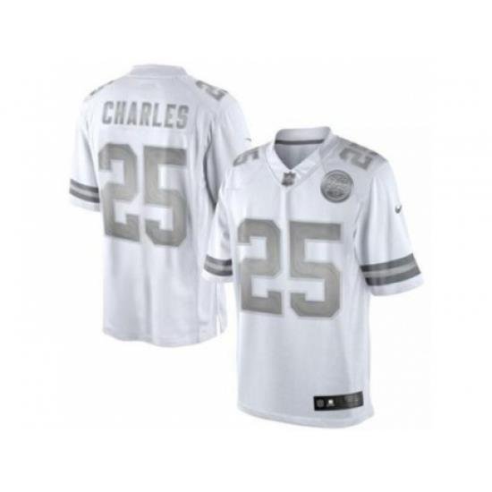 Nike Kansas City Chiefs 25 Jamaal Charles White Limited Platinum NFL Jersey