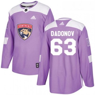 Youth Adidas Florida Panthers 63 Evgenii Dadonov Authentic Purple Fights Cancer Practice NHL Jersey