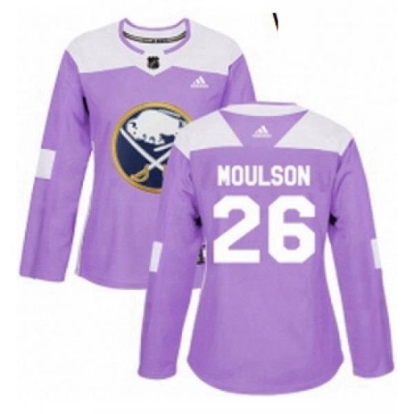 Womens Adidas Buffalo Sabres 26 Matt Moulson Authentic Purple Fights Cancer Practice NHL Jersey