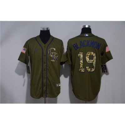 Rockies 19 Charlie Blackmon Olive 2020 Nike Cool Base Jersey