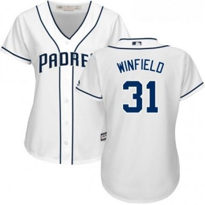 Womens Majestic San Diego Padres 31 Dave Winfield Replica White Home Cool Base MLB Jersey