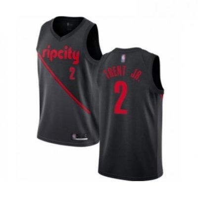 Womens Portland Trail Blazers 2 Gary Trent Jr Swingman Black Basketball Jersey 2018 19 City Edition