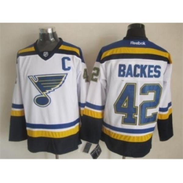 NHL St. Louis Blues #42 David Backes blue-white jerseys