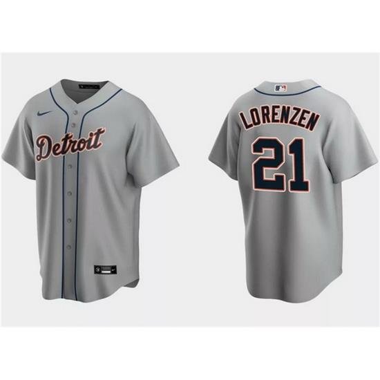 Men Detroit Tigers 21 Michael Lorenzen Grey Cool Base Stitched Jersey