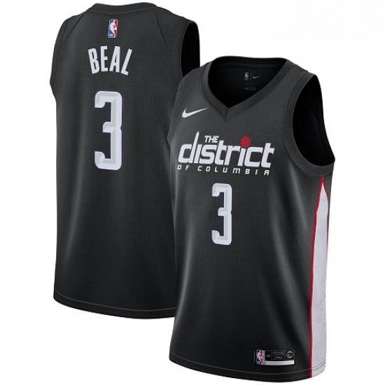 Mens Nike Washington Wizards 3 Bradley Beal Swingman Black NBA Jersey City Edition