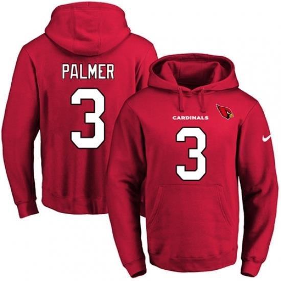 NFL Mens Nike Arizona Cardinals 3 Carson Palmer Red Name Number Pullover Hoodie