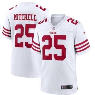 Men's San Francisco 49ers #25 Eli Mitchell White Vapor Untouchable Limited Jersey