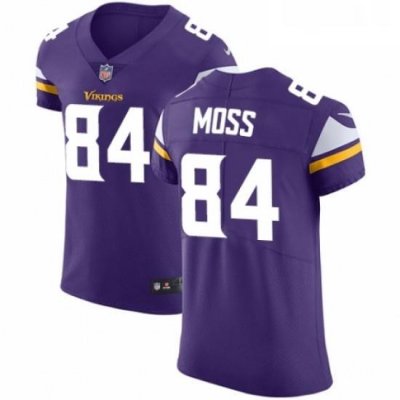 Mens Nike Minnesota Vikings 84 Randy Moss Purple Team Color Vapor Untouchable Elite Player NFL Jersey