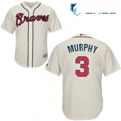 Youth Majestic Atlanta Braves 3 Dale Murphy Replica Cream Alternate 2 Cool Base MLB Jersey