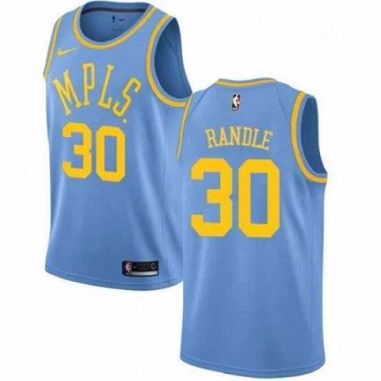 Mens Nike Los Angeles Lakers 30 Julius Randle Authentic Blue Hardwood Classics NBA Jersey