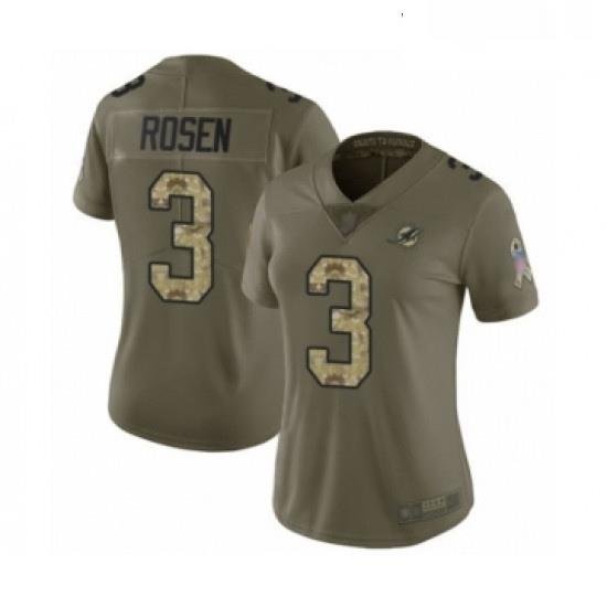 Womens Miami Dolphins 3 Josh Rosen Limited Olive Camo 2017 Salute to Service Football Jersey