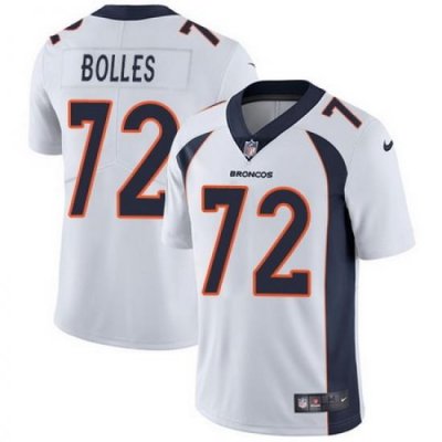 Nike Broncos #72 Garett Bolles White Mens Stitched NFL Vapor Untouchable Limited Jersey