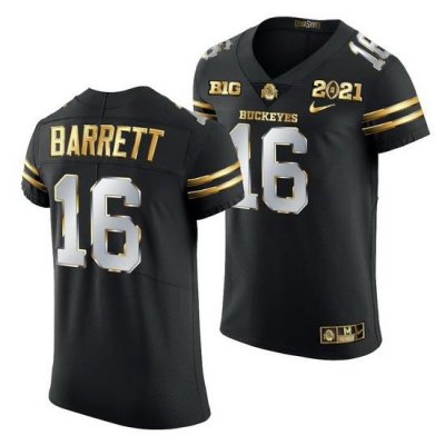 Ohio State Buckeyes J.T. Barrett Black 2021 College Football Playoff Championship Golden Authentic Jersey