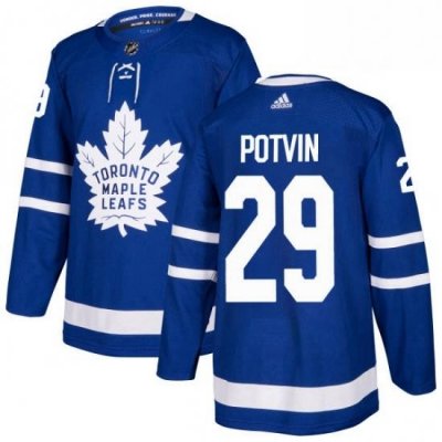 Mens Adidas Toronto Maple Leafs 29 Felix Potvin Authentic Royal Blue Home NHL Jersey