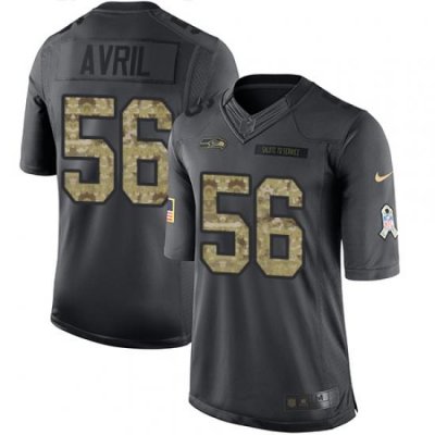 Nike SeahaWks #56 Cliff Avril Black Youth Stitched NFL Limited 2016 Salute to Service Jersey