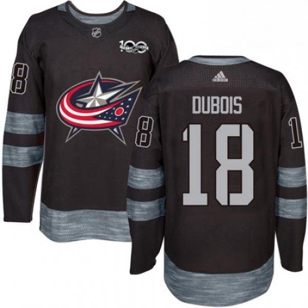 Mens Adidas Columbus Blue Jackets 18 Pierre Luc Dubois Premier Black 1917 2017 100th Anniversary NHL Jersey