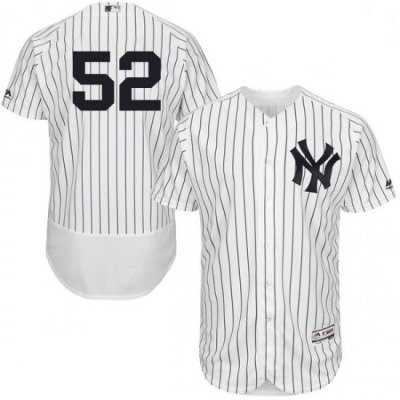 Mens Majestic NeW York Yankees 52 CC Sabathia White Home Flex Base Authentic Collection MLB Jersey