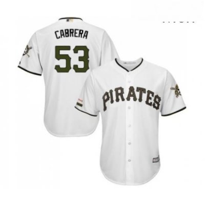 Mens Pittsburgh Pirates 53 Melky Cabrera Replica White Alternate Cool Base Baseball Jersey