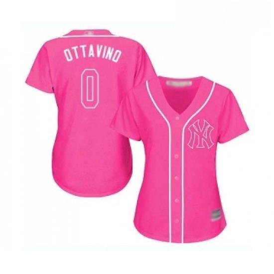 Womens New York Yankees 0 Adam Ottavino Authentic Pink Fashion Cool Base Baseball Jersey