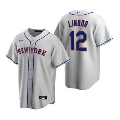 Youth Nike NeW York Mets Francisco Lindor Gray Cool Base Stitched Jersey