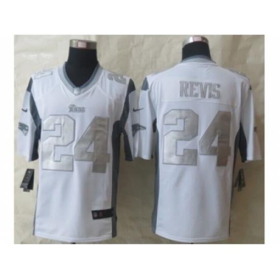 Nike New England Patriots 24 Darrelle Revis White Game Platinum NFL Jersey