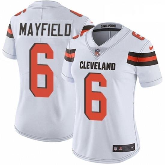 Womens Nike Cleveland Browns 6 Baker Mayfield White Vapor Untouchable Limited Player NFL Jersey