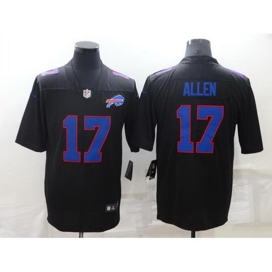 Men Buffalo Bills 17 Josh Allen Black Vapor Untouchable Limited Stitched Jersey