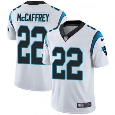 Mens Nike Carolina Panthers 22 Christian McCaffrey White Vapor Untouchable Limited Player NFL Jersey